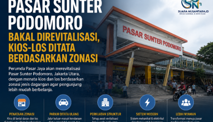 Pasar Sunter Podomoro Bakal Disulap Lebih Modern, Kios dan Los Pedagang Ditata Berdasarkan Zonasi