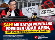 Sah! MK Batasi Wewenang Presiden Ubah APBN, MBG Watch: APBN Bukan Dompet Presiden